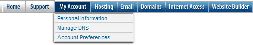 Unified Account Control Panel Navigation